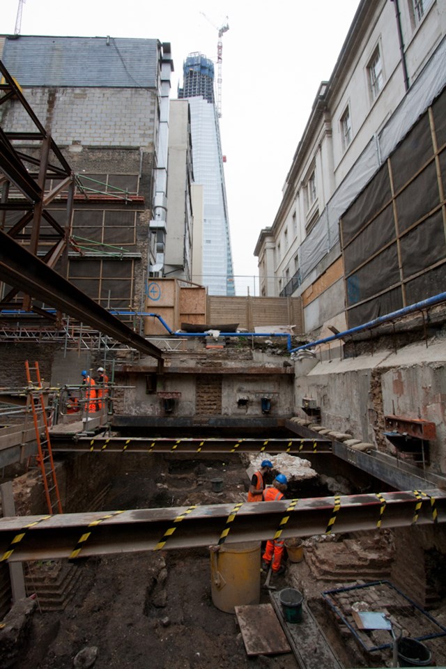 Roman Ruins - Borough Viaduct: The ruins, which are believed to be one of the biggest Roman find in London on the south side of the River Thames, have been uncovered during work for the Thameslink programme on the corner of London Bridge Street and Borough High Street.