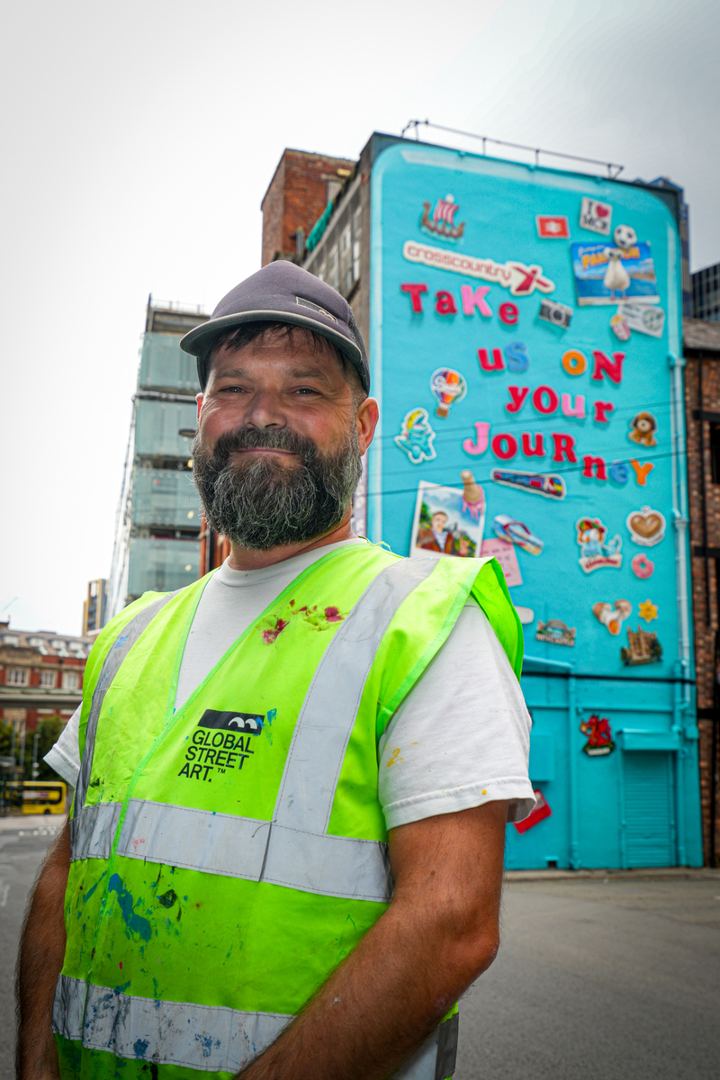 CrossCountry Manchester mural with artist Peter Barber-2