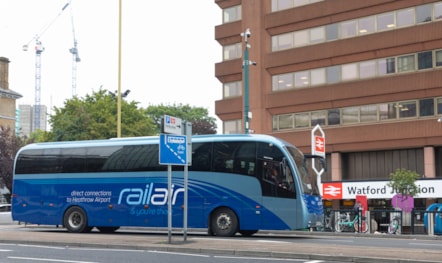 RailAir 3 outside Watford Junction station