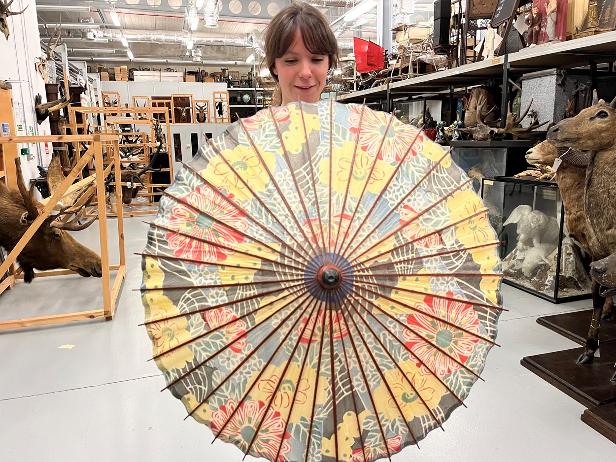 Umbrellas: Vanessa Jones, Leeds Museums and Galleries Vanessa Jones, Leeds Museums and Galleries assistant curator of costumes and textiles has been leading the project to catalogue Leeds Museums and Galleries' collection of umbrellas.