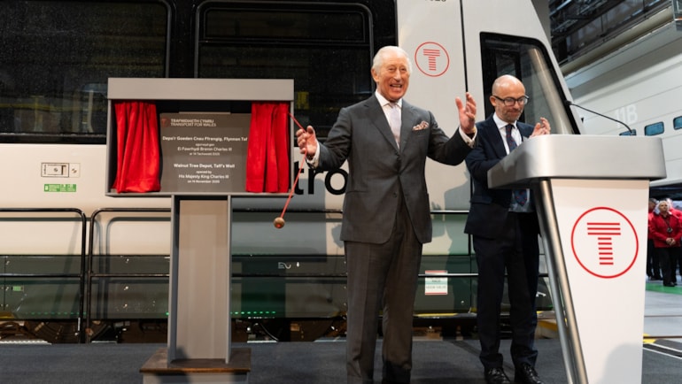King Charles opens South Wales Metro Depot