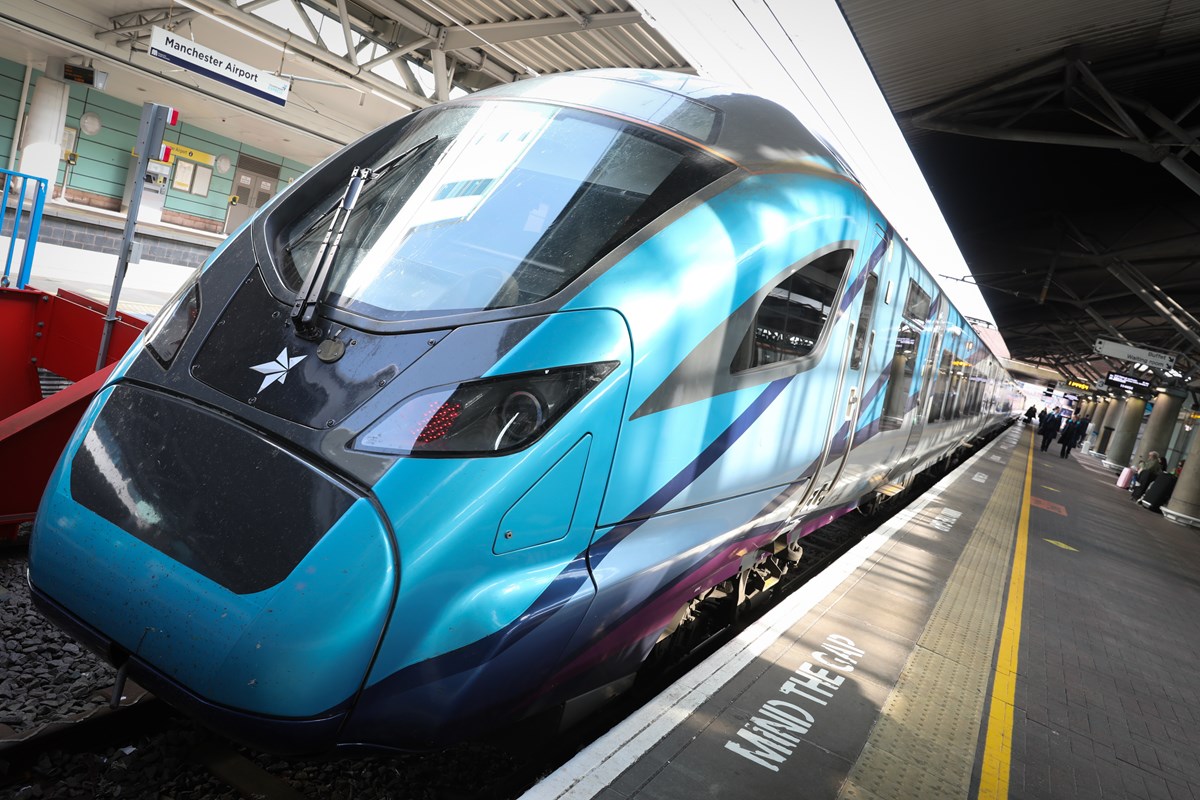 A Class 397 at Manchester International Airport Station