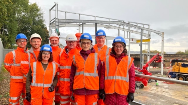 First steelwork installed at new Shipley TrainCare Centre: Anna Dixon MP at Shipley