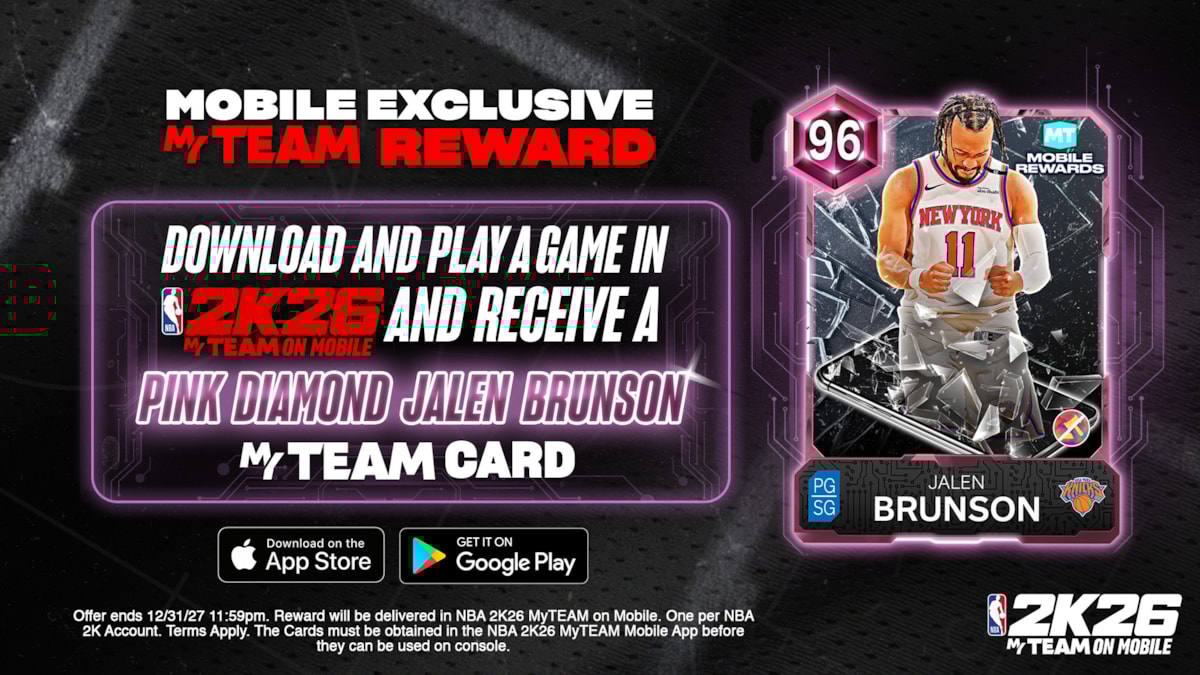 NBA 2K26 Season 3 Pink Diamond Jalen Brunson