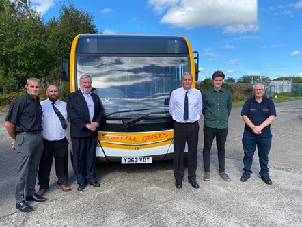 Shuttle Buses trustees (L-R) Danny Armstrong, Kevin Hamilton, Ralph Leishman of 4Consulting, Chairman David Granger, MD Ross Granger and Mark Stranaghan