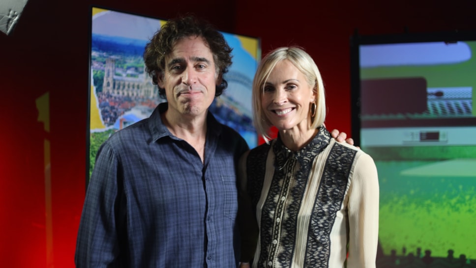 Stephen Mangan and Jenni Falconer in LNER Routes Studio