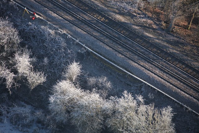 Lingfield Landslip - picture Network Rail Air Ops