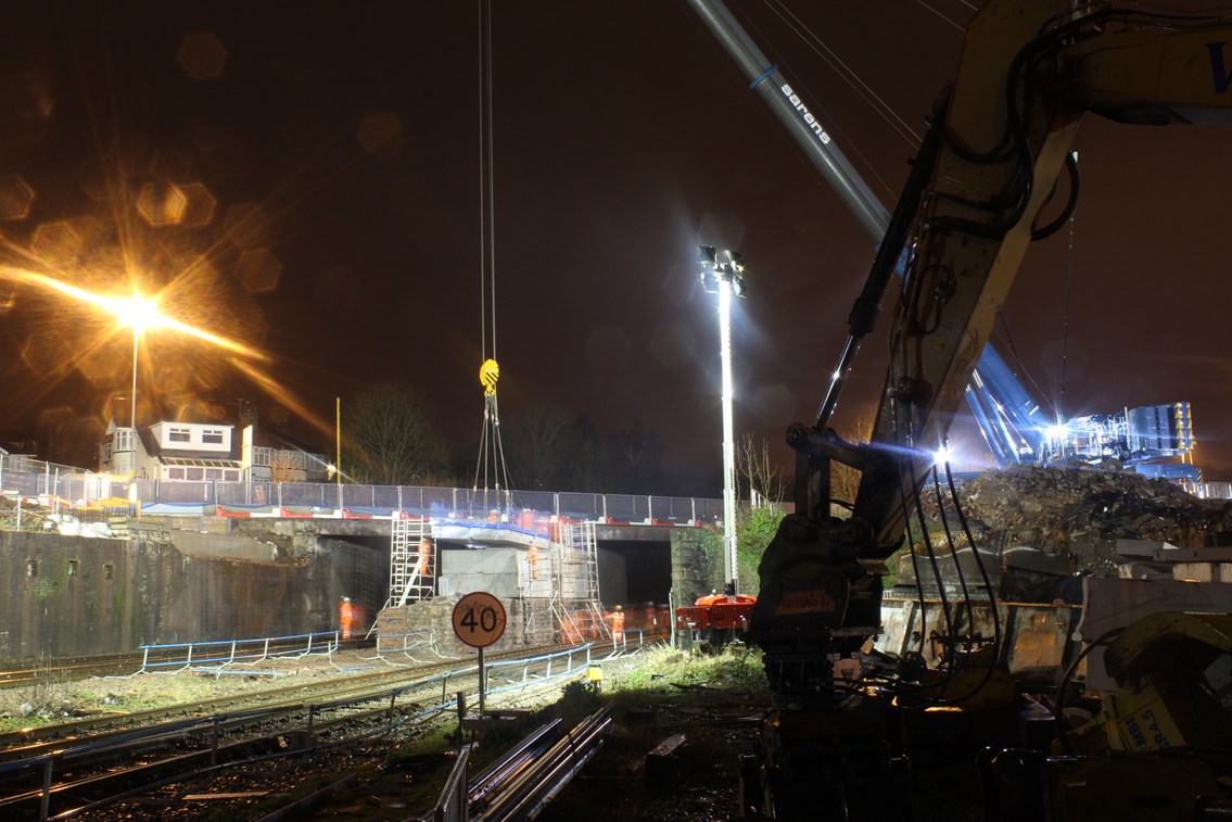 Time-lapse film shows the part demolition and reconstruction of Cardiff Road bridge