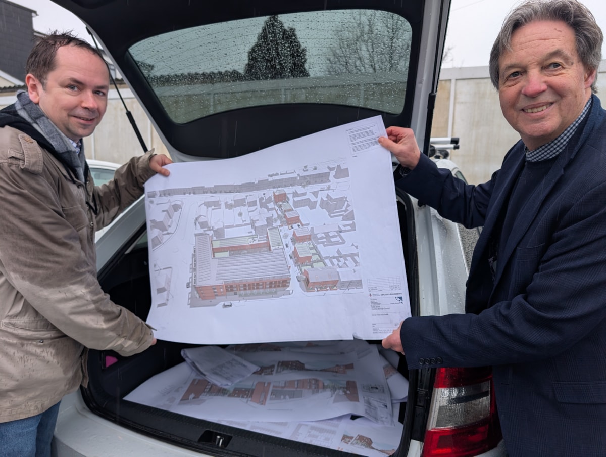 Lead Cllrs for housing Matt Yeo (left) and Adult Social Care Paul Gittings (right)with the plans