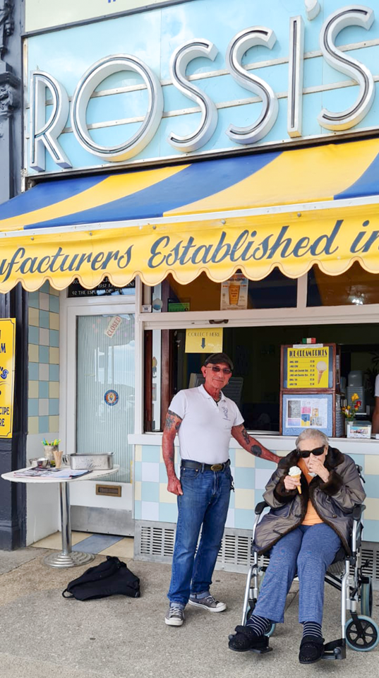 Ruby and Fulvio Figliolini, owner of Rossi's Ices