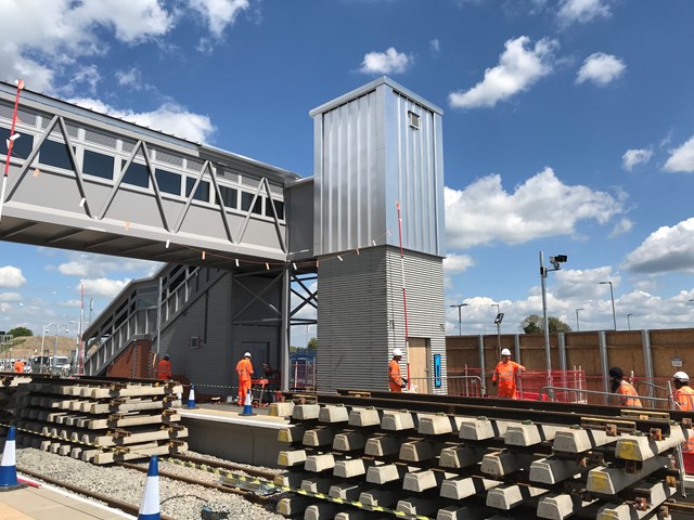 work to new footbridge at MH station