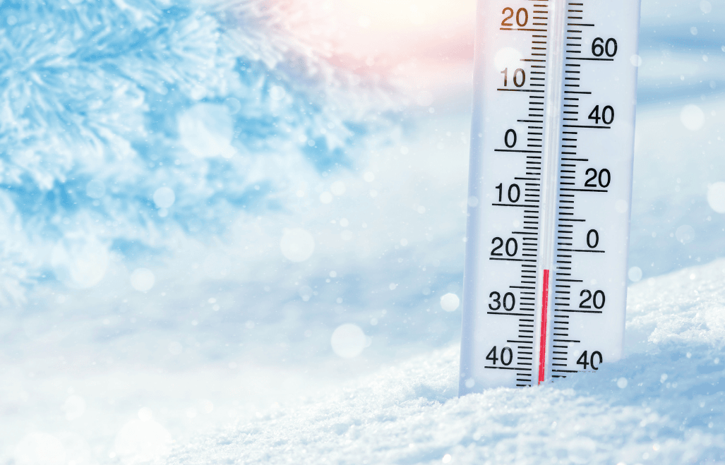 Thermometer in snow