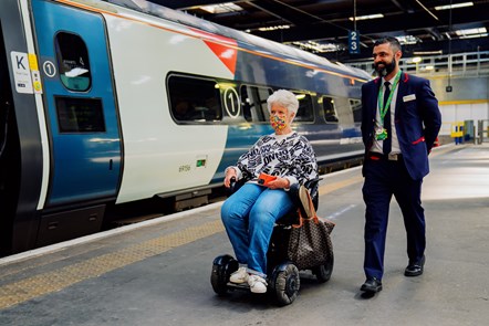 Left to right: Charlie Zivanovic (a rail user), Himesh Patel (Revenue Protection Officer at Avanti West Coast)