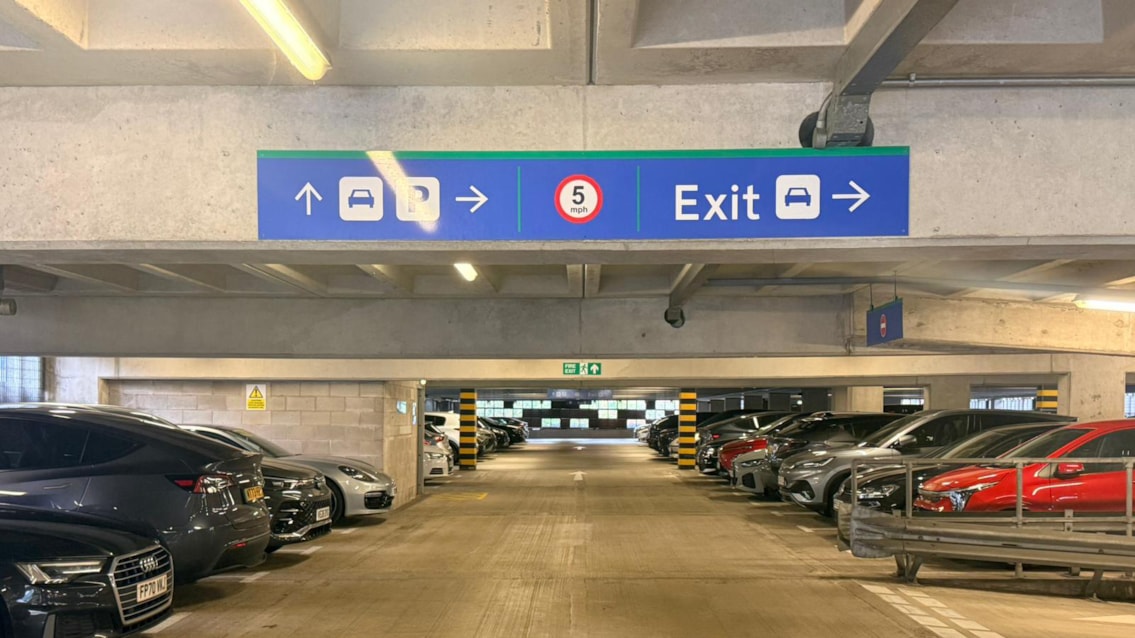 Inside long stay car park Manchester Piccadilly