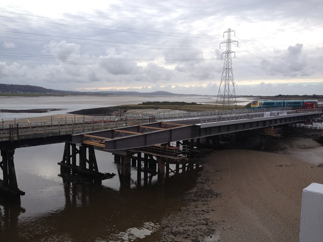 Loughor Viaduct - new bridge decking: Loughor Viaduct - new bridge decking