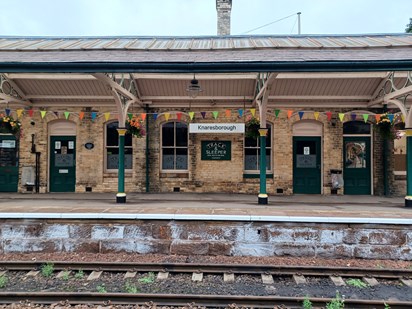 This image shows the Track and Sleeper at Knaresborough