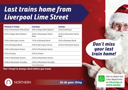 Last Northern trains home from Liverpool Lime Street