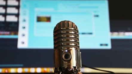 Microphone by computer screen