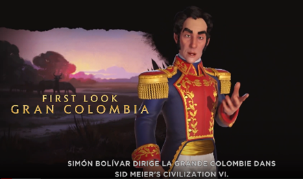 Découvrez Simon Bolivar est à la tête de la Grande Colombie.
Disponible le 21 mai 2020 dans le Pass New Frontier Civilization VI.