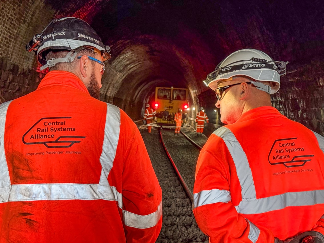 CRSA team members in conversation inside Eaves Tunnel September 2026