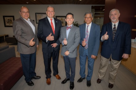 Photo Caption (left to right): Dr. Dimitris Lagoudas, TAMU; Chuck Kemper, ABS; Dr. John E. Hurtado, TAMU; Dr. Sharath Girimaji, TAMU; Dr. Kevin McSweeney, ABS (Photo Courtesy Texas A&M Engineering Com