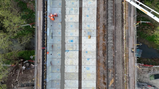 PHOTO Birds-eye view of Redborough Farm bridge upgrade concrete panels Easter 2026: PHOTO Birds-eye view of Redborough Farm bridge upgrade concrete panels Easter 2026