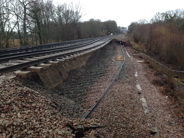 National train performance for period 12 is 87.1% despite severe storms: Landslip at Stonegate