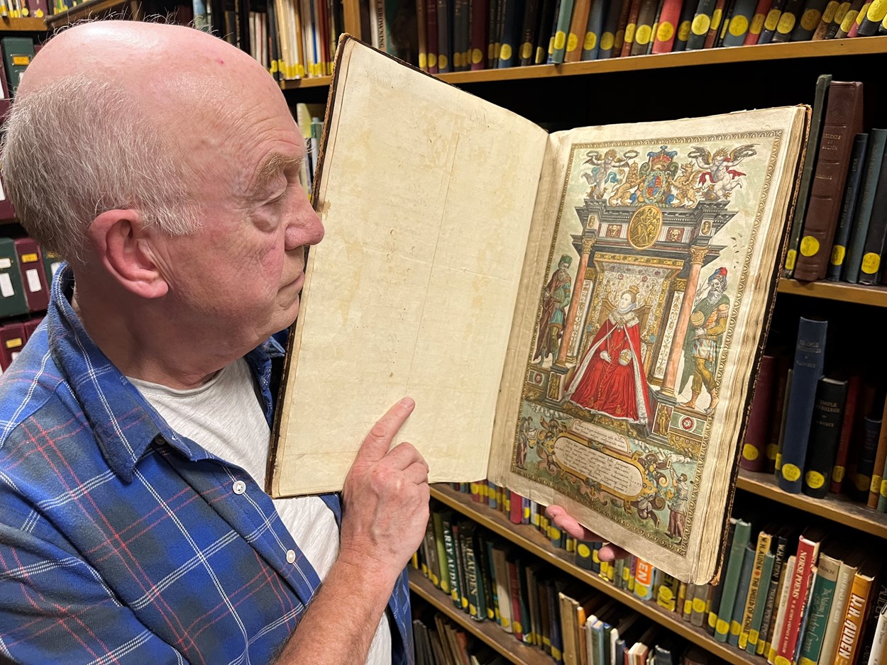 Saxton's Atlas: Philip Wilde, library assistant at Leeds Central Library with the atlas. Saxton’s Atlas, which he dedicated to Queen Elizabeth II, was completed in 1578 and after it was published the following year, it became the foundation for all subsequent county maps for more than a century after.
In fact Saxton’s Atlas was not fully replaced as the definitive geographical representation of England and Wales until Ordnance Survey began publishing one-inch maps in 1801.