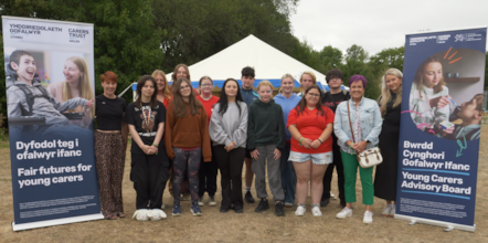 Minister for Children and Social Care, Dawn Bowden, and Young Carers Advisory Board