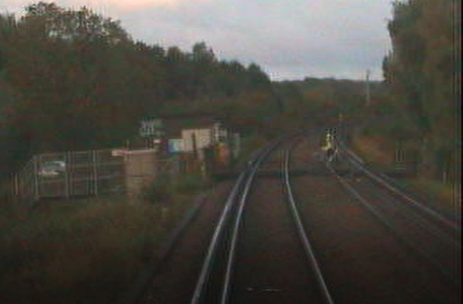 VIDEO: Network Rail warning after High Speed train almost hits cyclist near Canterbury: Cyclist across track Canterbury