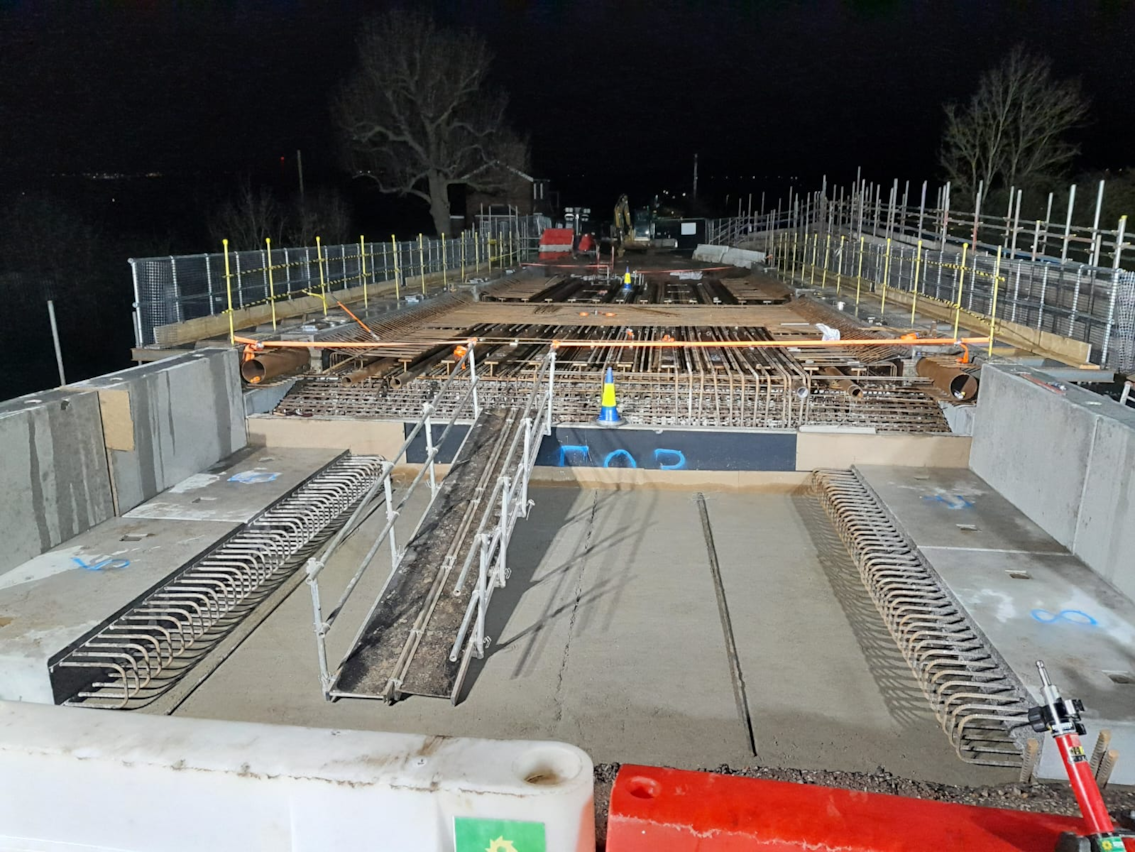 Kirk Hill bridge precast construction March 2026