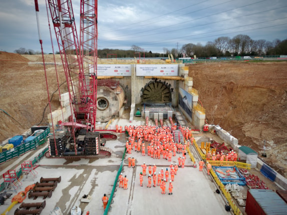 240321 TBM Cecilia breakthrough at Chiltern Tunnel North Portal DJI 0064