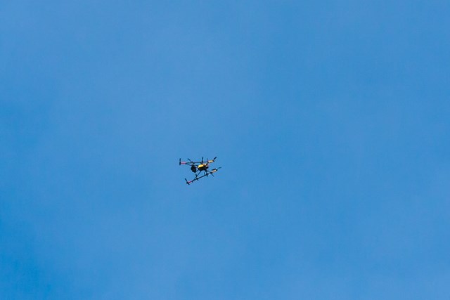 UAV in the sky at Teignmouth