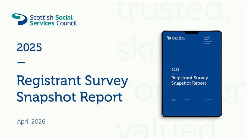 2025 Registrant Survey Snapshot Report image: Image of a tablet with the text 2025 Registrant Survey Snapshot Report