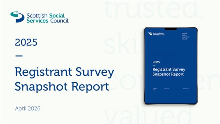 Image of a tablet with the text 2025 Registrant Survey Snapshot Report and the date April 2026