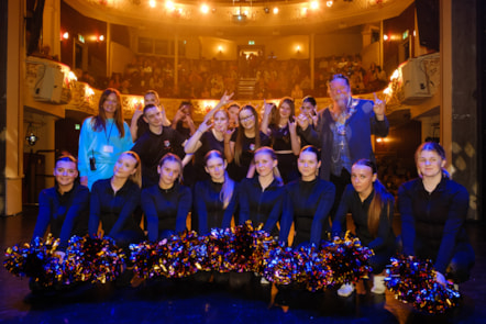 Provost Todd joins Zara Smith (far left) and performers at DanceFest 2024