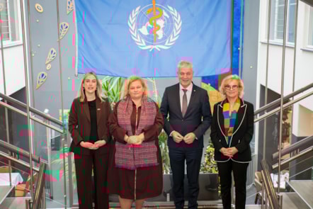 Minister for Mental Health and Wellbeing Sarah Murphy with delegates including CEO Elisabeth Bräutigam at the WHO Regions for Health Network Annual Conference; St. Pölten, Austria-3