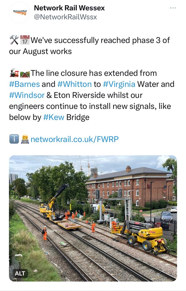 August Bank Holiday works - social