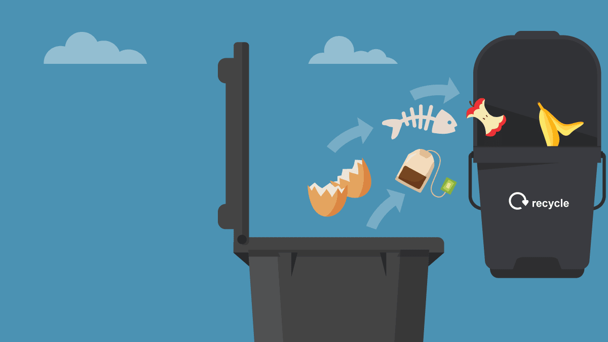 Image food waste out of grey bin