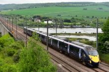 High Speed Javelin 395 on Medway Crossing