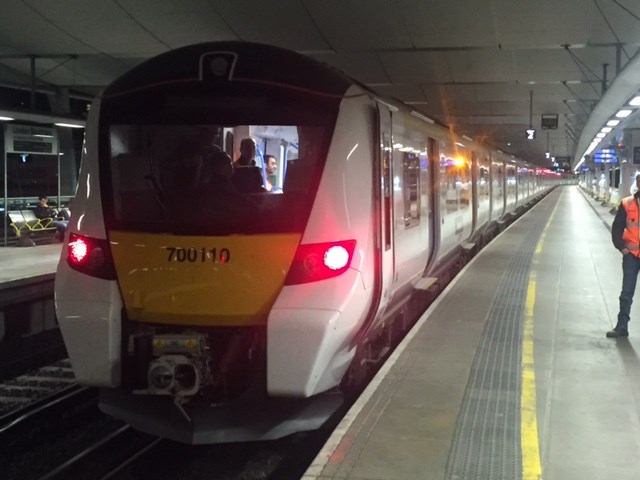 The Thameslink Programme successfully tests new trains using advanced “in-cab” signalling system: Class 700 train at Blackfriars station