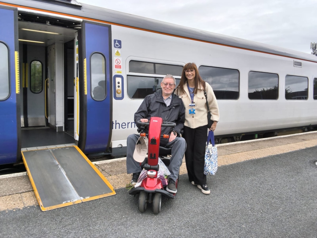 Mobility scooter on Class 158 train