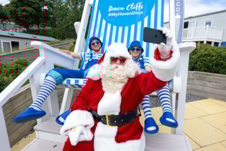 Santa and Elves snap a selfie at Devon Cliffs
