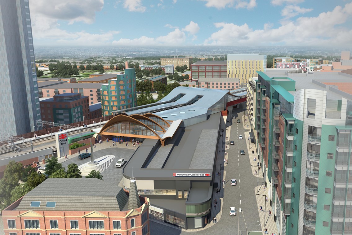 An artist's impression of the redeveloped Manchester Oxford Road station