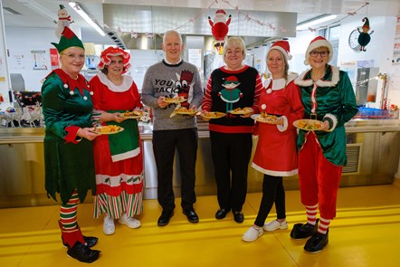 The Catering Services team get into the festive spirit at Hurlford
