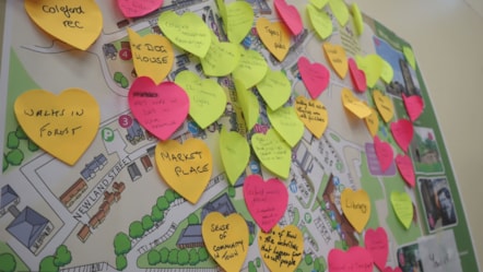 Coleford Climate Citizen Visioning map with hearts