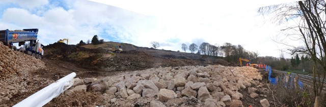 26.2.14 Unstone photos: panoramic views of the shear key which will allow train services to resume
