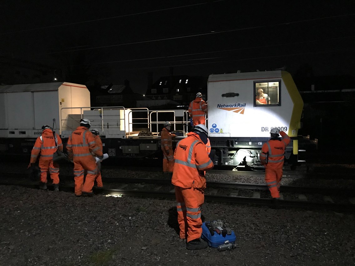 South Kenton power line repairs affect Euston services: check before you travel: South Kenton workers on site