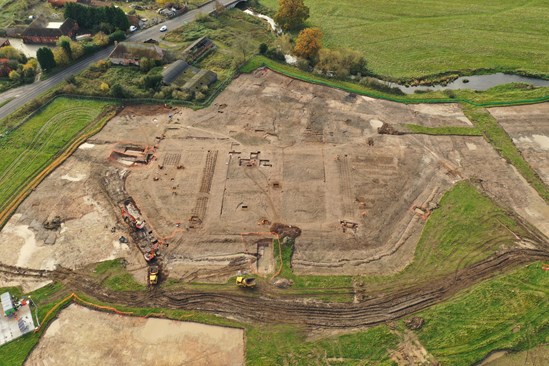 HS2 archaeologists uncover Warwickshire’s answer to Hampton Court: Drone photo of Coleshill Manor and Gardens 1