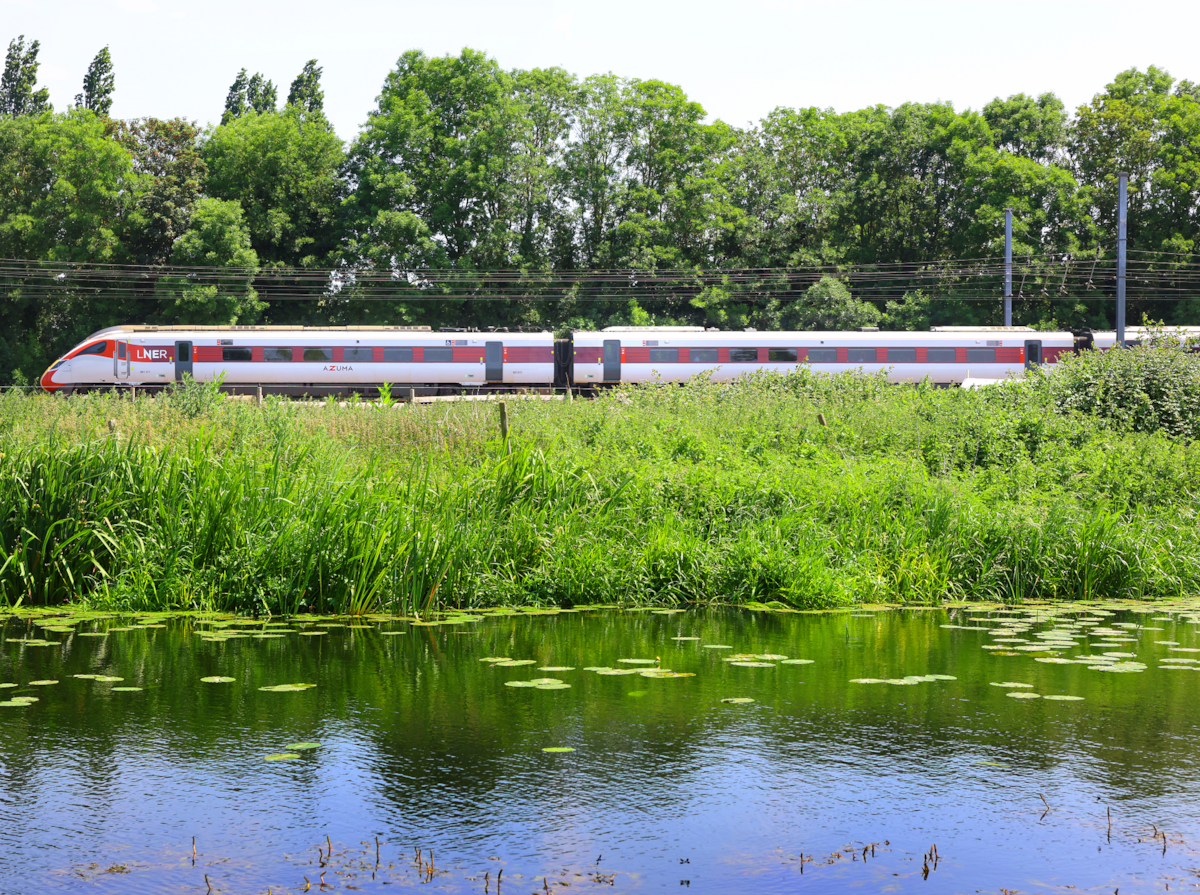 An LNER Azuma near Offord Cluny, credit LNER (1)
